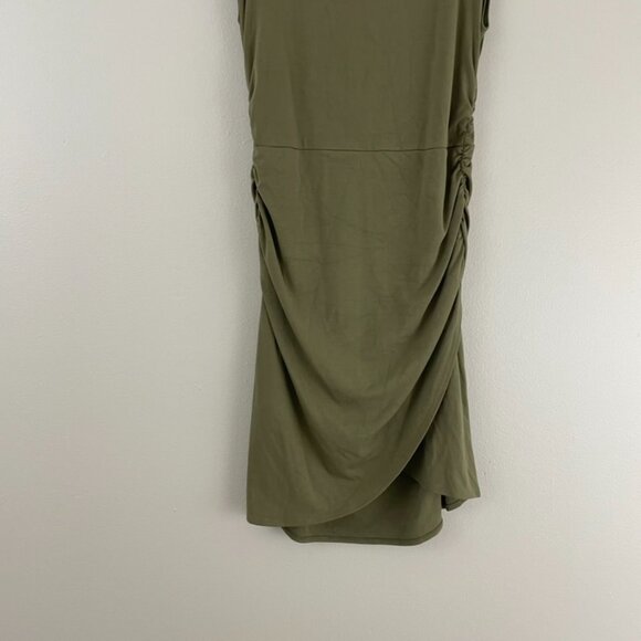 Aritzia Wilfred The Boulevard Ruched Dress in Olive Green Size Small - Picture 5 of 6